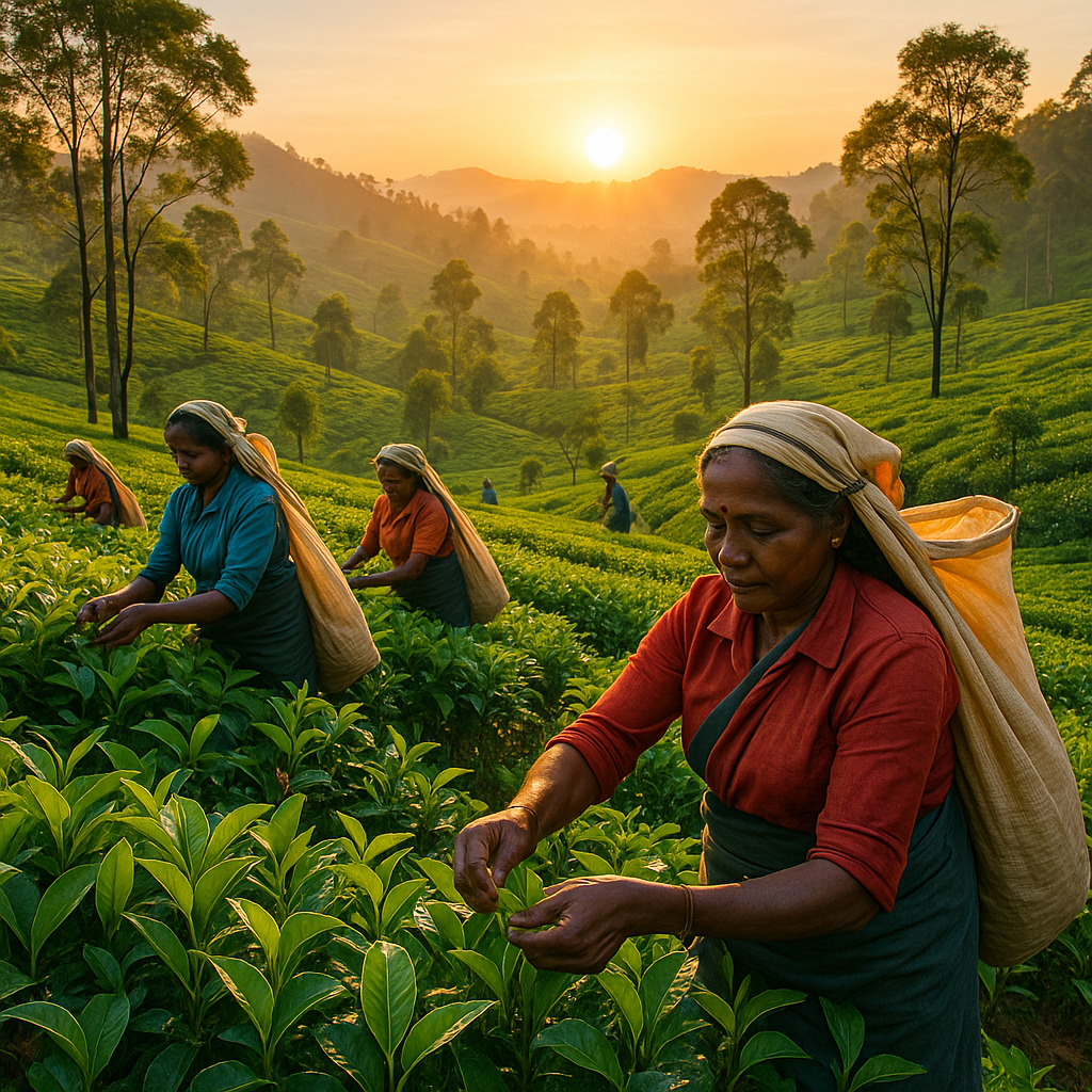 ceylon tea plantation harvest